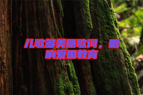 兒歌多美麗歌詞，唱響愛國教育