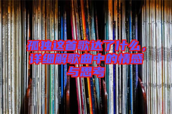 孤獨這首歌達了什么，詳細解歌曲中的情感與思考