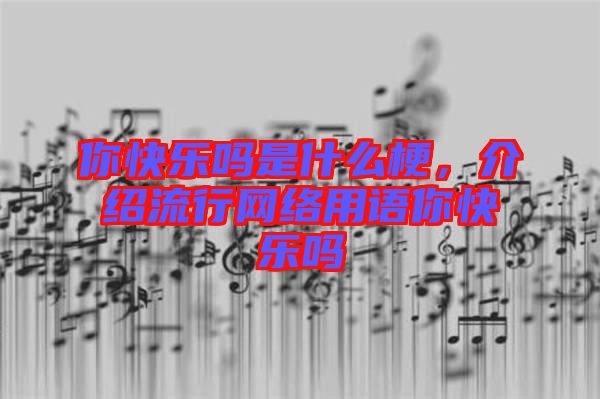 你快樂嗎是什么梗，介紹流行網(wǎng)絡(luò)用語你快樂嗎