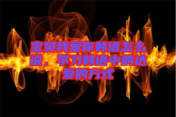 寶貝我愛你韓語怎么說，學習韓語中的達愛的方式