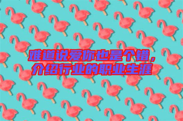 難道說愛你也是個(gè)錯(cuò)，介紹行業(yè)的職業(yè)生涯