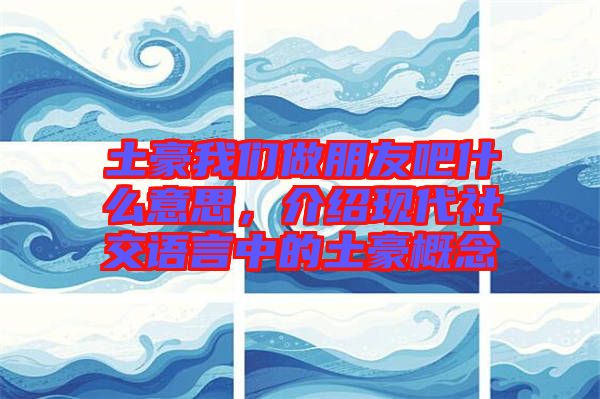 土豪我們做朋友吧什么意思，介紹現(xiàn)代社交語言中的土豪概念