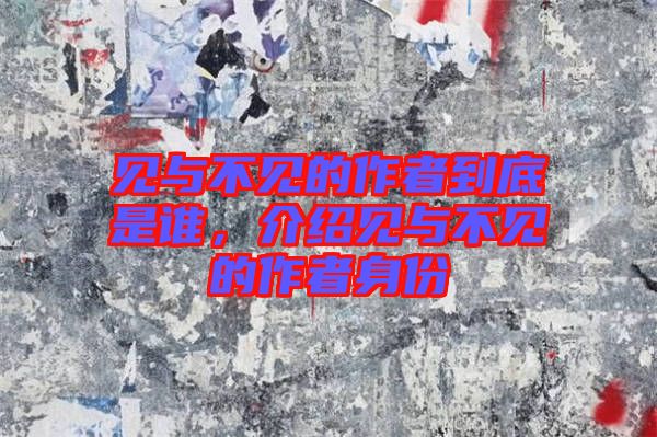 見與不見的作者到底是誰，介紹見與不見的作者身份