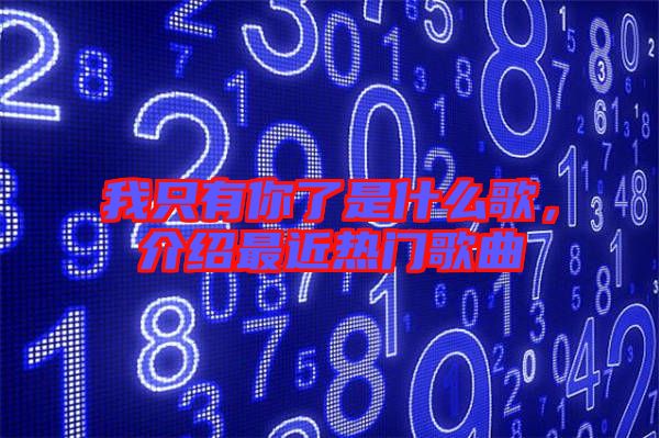 我只有你了是什么歌，介紹最近熱門歌曲