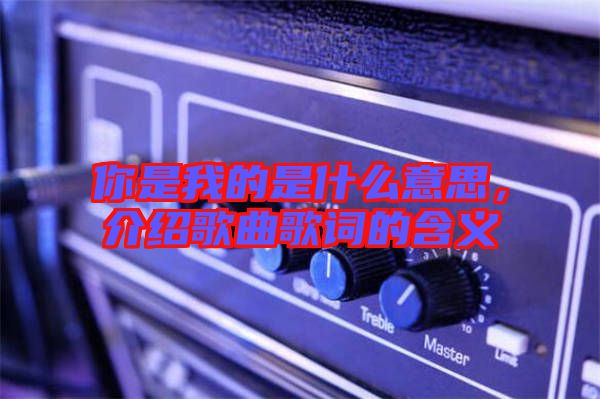 你是我的是什么意思，介紹歌曲歌詞的含義