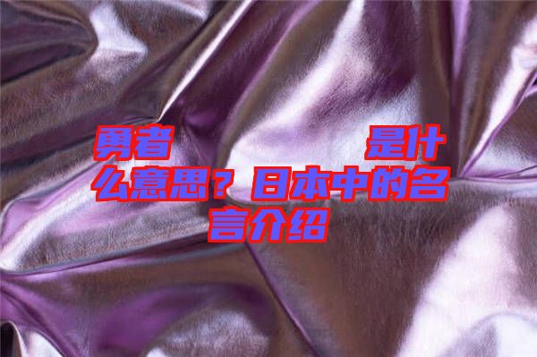 勇者のくせになまいきだ是什么意思？日本中的名言介紹