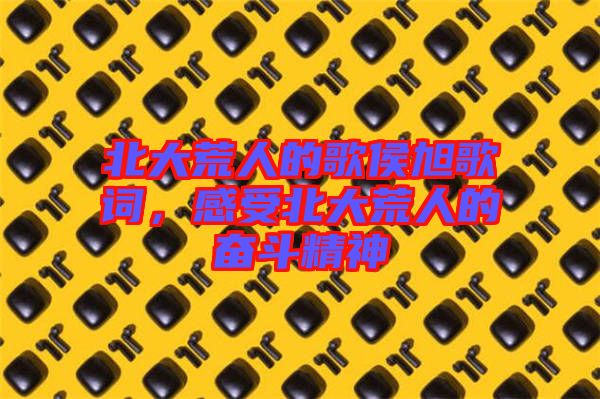 北大荒人的歌侯旭歌詞，感受北大荒人的奮斗精神