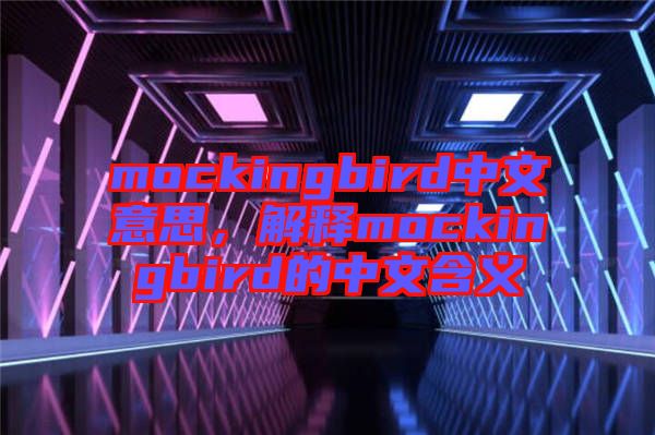 mockingbird中文意思，解釋mockingbird的中文含義