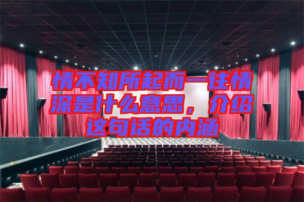 情不知所起而一往情深是什么意思，介紹這句話的內(nèi)涵