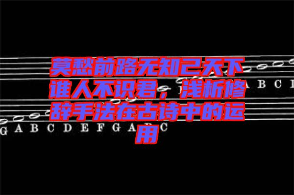 莫愁前路無(wú)知己天下誰(shuí)人不識(shí)君，淺析修辭手法在古詩(shī)中的運(yùn)用
