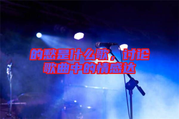 的愁是什么歌，討論歌曲中的情感達(dá)
