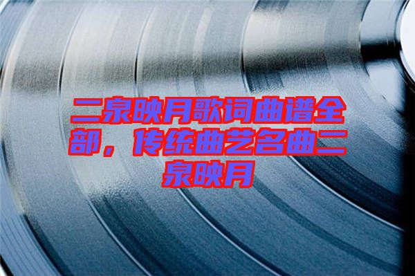 二泉映月歌詞曲譜全部，傳統(tǒng)曲藝名曲二泉映月