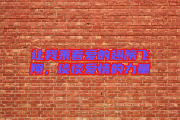 讓我乘著愛的翅膀飛翔，談?wù)剱矍榈牧α? width=