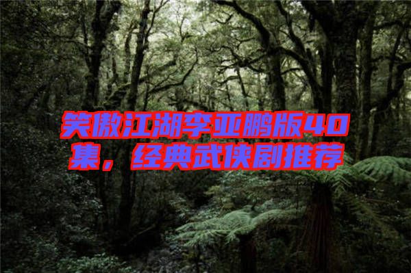 笑傲江湖李亞鵬版40集，經(jīng)典武俠劇推薦