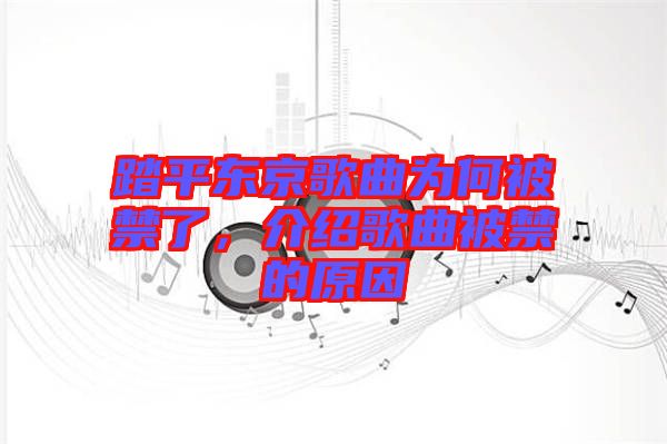 踏平東京歌曲為何被禁了，介紹歌曲被禁的原因