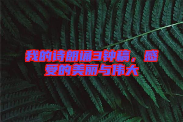 我的詩(shī)朗誦3鐘稿，感受的美麗與偉大