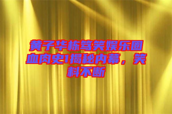 黃子華棟篤笑娛樂圈血肉史1揭秘內(nèi)幕，笑料不斷