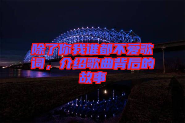 除了你我誰(shuí)都不愛(ài)歌詞，介紹歌曲背后的故事