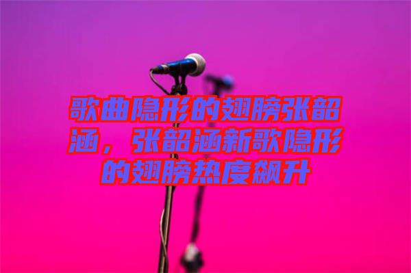 歌曲隱形的翅膀張韶涵，張韶涵新歌隱形的翅膀熱度飆升