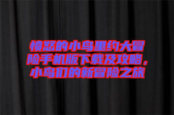 憤怒的小鳥里約大冒險(xiǎn)手機(jī)版下載及攻略，小鳥們的新冒險(xiǎn)之旅