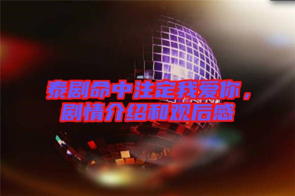 泰劇命中注定我愛你，劇情介紹和觀后感