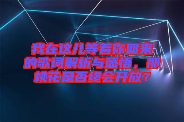 我在這兒等著你回來的歌詞解析與感悟，那桃花是否終會開放？