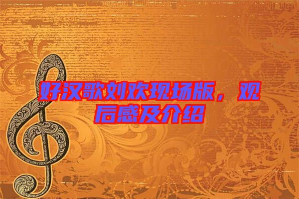 好漢歌劉歡現(xiàn)場(chǎng)版，觀后感及介紹