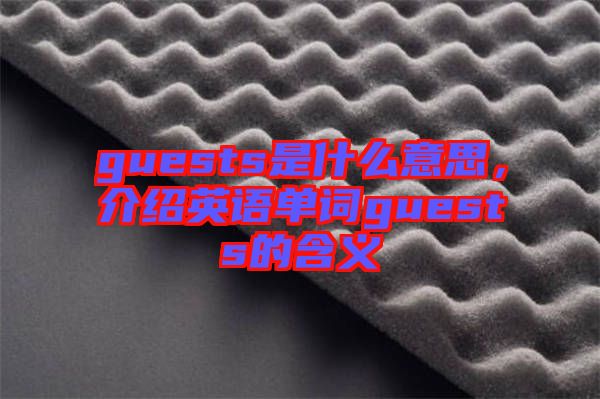 guests是什么意思，介紹英語單詞guests的含義