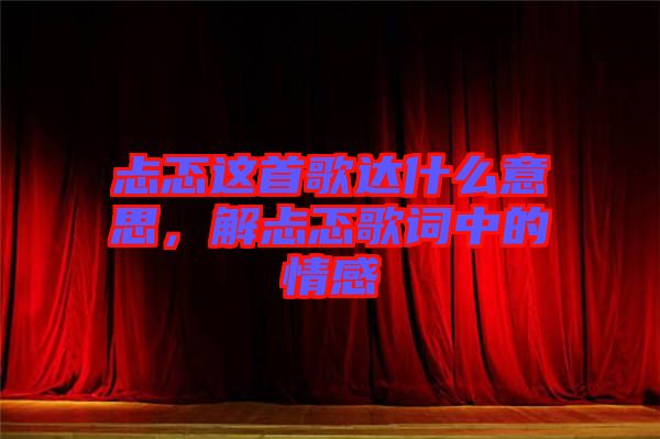 忐忑這首歌達什么意思，解忐忑歌詞中的情感