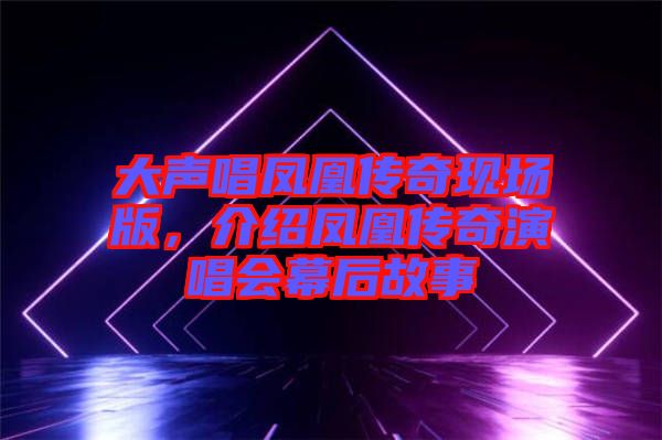 大聲唱鳳凰傳奇現(xiàn)場版，介紹鳳凰傳奇演唱會幕后故事
