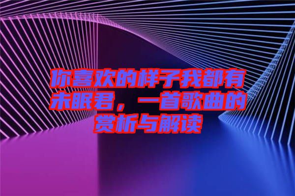 你喜歡的樣子我都有未眠君，一首歌曲的賞析與解讀