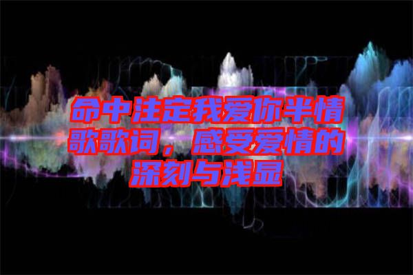 命中注定我愛你半情歌歌詞，感受愛情的深刻與淺顯