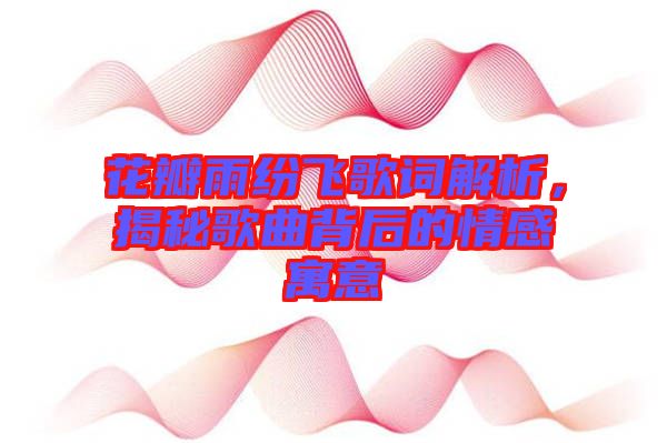 花瓣雨紛飛歌詞解析，揭秘歌曲背后的情感寓意