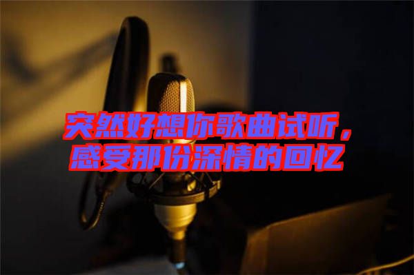 突然好想你歌曲試聽(tīng)，感受那份深情的回憶