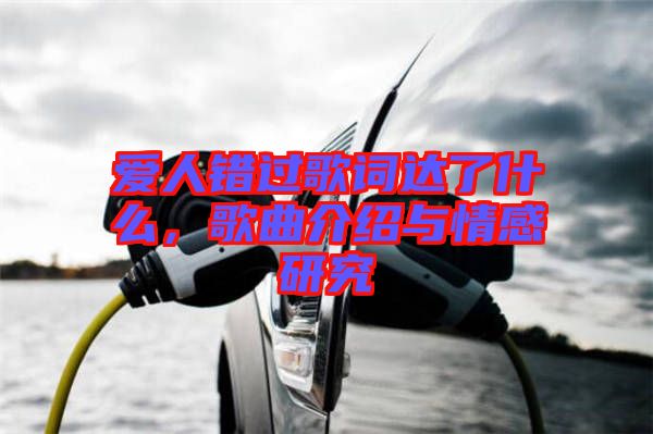 愛人錯過歌詞達了什么，歌曲介紹與情感研究
