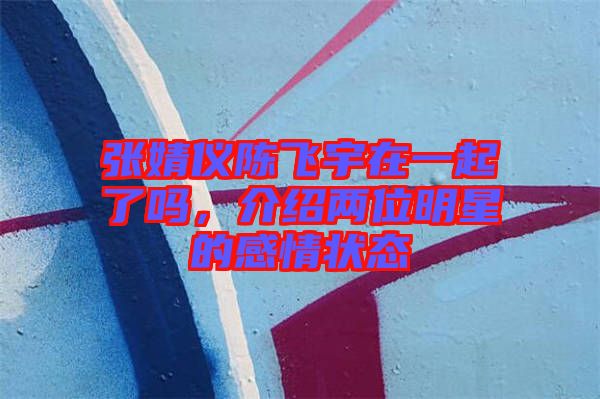張婧儀陳飛宇在一起了嗎，介紹兩位明星的感情狀態(tài)