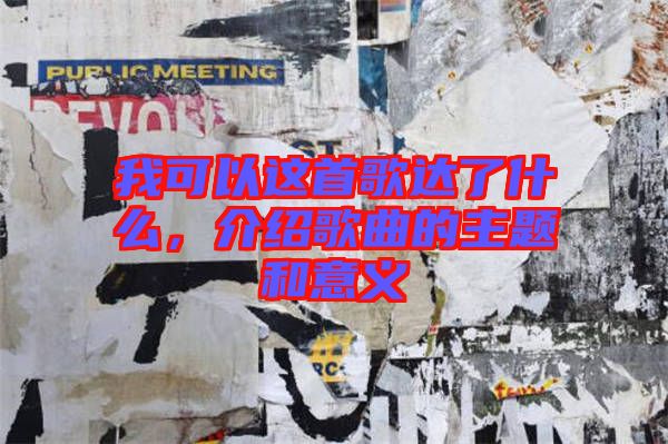我可以這首歌達(dá)了什么，介紹歌曲的主題和意義