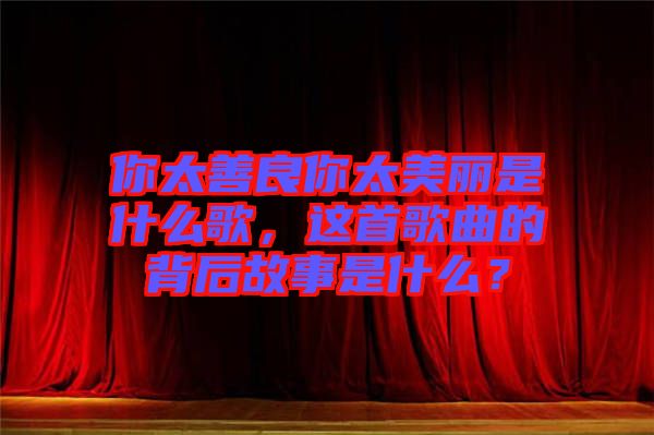 你太善良你太美麗是什么歌，這首歌曲的背后故事是什么？