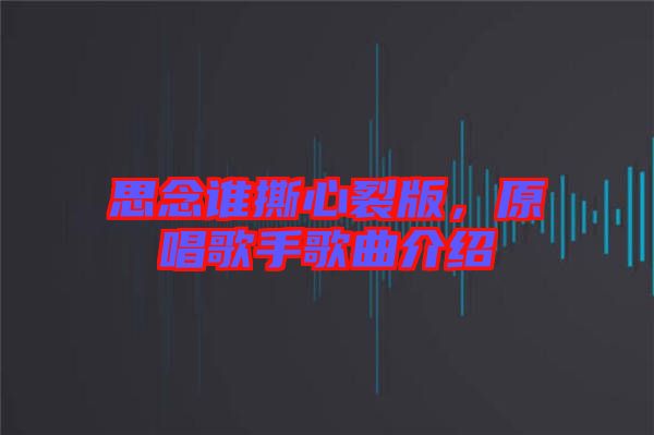 思念誰(shuí)撕心裂版，原唱歌手歌曲介紹