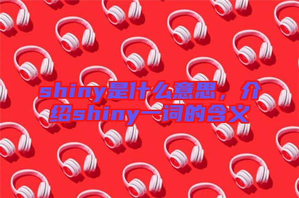 shiny是什么意思，介紹shiny一詞的含義