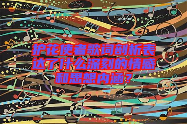 護(hù)花使者歌詞剖析表達(dá)了什么深刻的情感和思想內(nèi)涵？