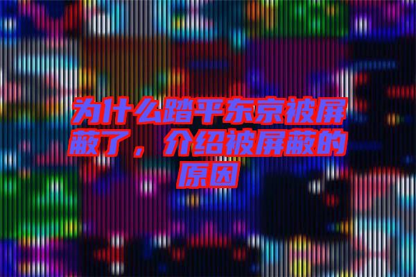 為什么踏平東京被屏蔽了，介紹被屏蔽的原因