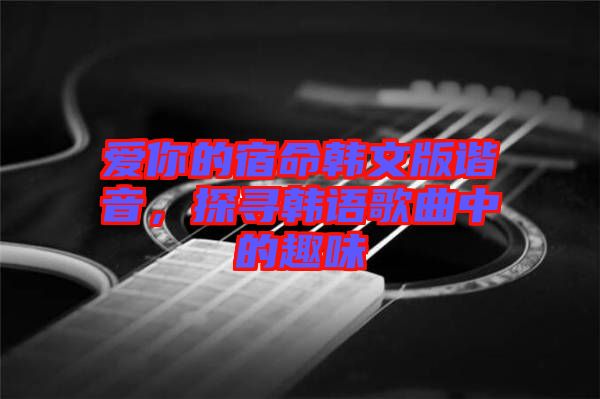 愛你的宿命韓文版諧音，探尋韓語歌曲中的趣味