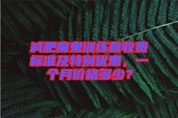 減肥魔鬼訓(xùn)練營收費標(biāo)準(zhǔn)及特別優(yōu)惠，一個月價格多少？