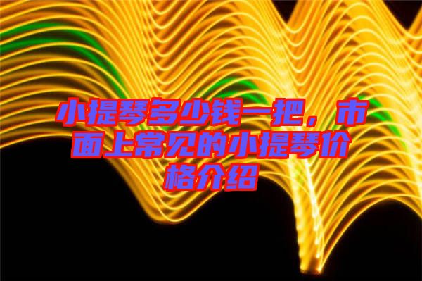 小提琴多少錢一把，市面上常見的小提琴價格介紹