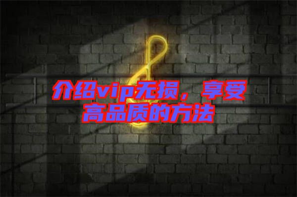 介紹vip無損，享受高品質(zhì)的方法