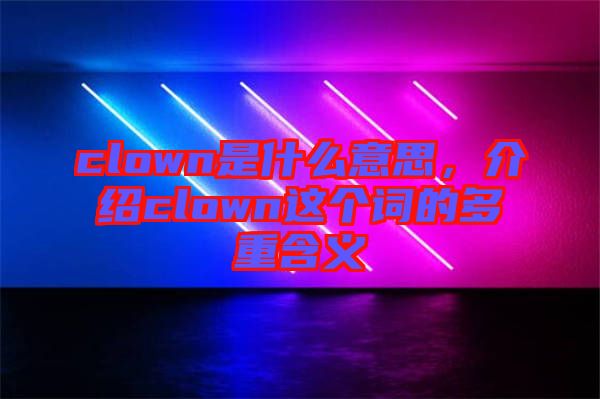 clown是什么意思，介紹clown這個詞的多重含義