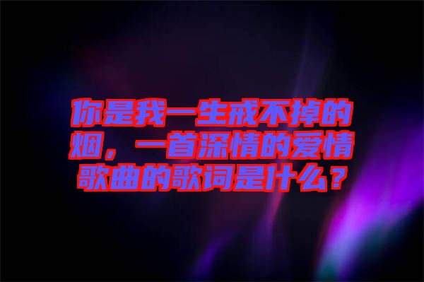 你是我一生戒不掉的煙，一首深情的愛情歌曲的歌詞是什么？