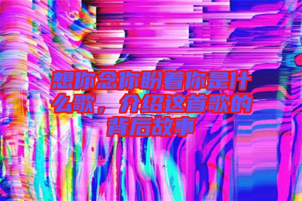 想你念你盼著你是什么歌，介紹這首歌的背后故事