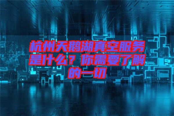 杭州天鵝湖真空服務(wù)是什么？你需要了解的一切